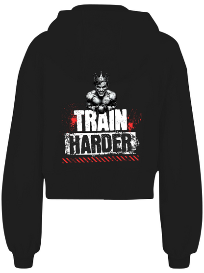 Ladies Short Oversized Zip Jacke Boxen | train harder