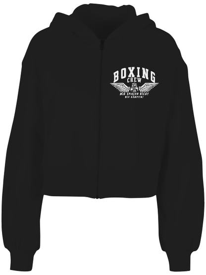 Ladies Short Oversized Zip Jacke Boxen | Boxing Crew3